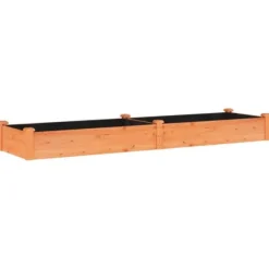 Plantekasse med foring 240x60x25 cm massivt fyrretræ brun - Højbed - Højbede - Home & Living