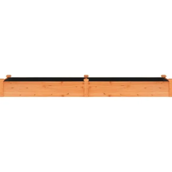 Plantekasse med foring 240x60x25 cm massivt fyrretræ brun - Højbed - Højbede - Home & Living