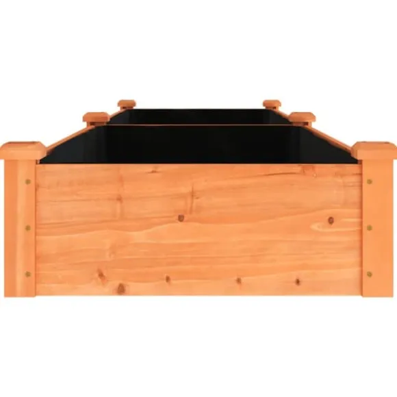 Plantekasse med foring 240x60x25 cm massivt fyrretræ brun - Højbed - Højbede - Home & Living