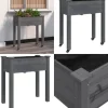 Plantekasse med foring 71x37x80 cm massivt fyrretræ grå - Plantekasse - Plantekasser - Home & Living