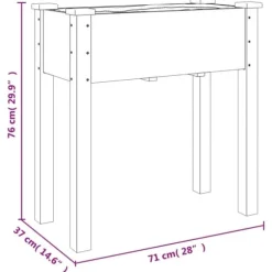 Plantekasse med foring 71x37x80 cm massivt fyrretræ grå - Plantekasse - Plantekasser - Home & Living