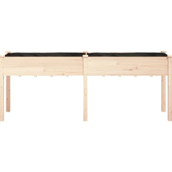 Plantekasse med foring 203x53x76 cm massivt fyrretræ - Plantekasse - Plantekasser - Home & Living