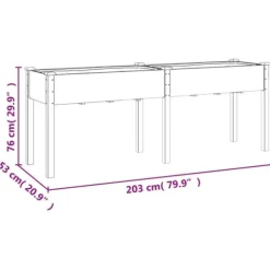 Plantekasse med foring 203x53x76 cm massivt fyrretræ - Plantekasse - Plantekasser - Home & Living