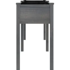 Plantekasse med foring 161x45x76 cm - Massivt fyrretræ | Farve: Grå
