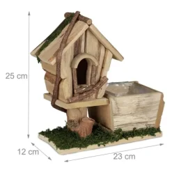Plantekasse med fuglehus, 25x23x12 cm, Natur