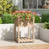 Plantekasse med hylde i massivt fyrretræ | Størrelse: 54x54x81 cm