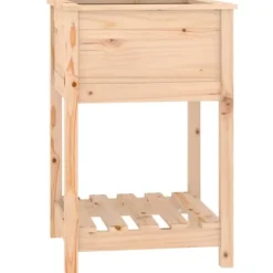 Plantekasse med hylde i massivt fyrretræ | Størrelse: 54x54x81 cm