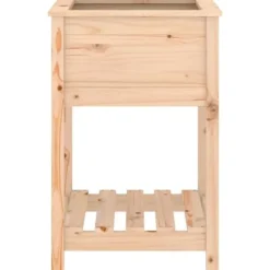 Plantekasse med hylde i massivt fyrretræ | Størrelse: 54x54x81 cm