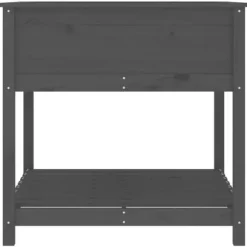 Plantekasse med hylde 82,5x82,5x81 cm massivt fyrretræ grå - Plantekasse - Plantekasser - Home & Living