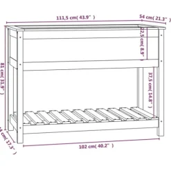 Plantekasse med hylde 111,5x54x81 cm massivt fyrretræ - Plantekasse - Plantekasser - Home & Living