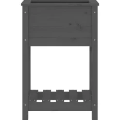 Plantekasse med hylde 54x34,5x81 cm massivt fyrretræ grå - Plantekasse - Plantekasser - Home & Living