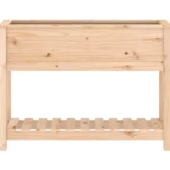 Plantekasse med hylde 111,5x34,5x81 cm massivt fyrretræ - Plantekasse - Plantekasser - Home & Living