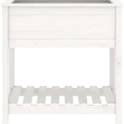 Plantekasse med hylde 82,5x54x81 cm massivt fyrretræ hvid - Plantekasse - Plantekasser - Home & Living