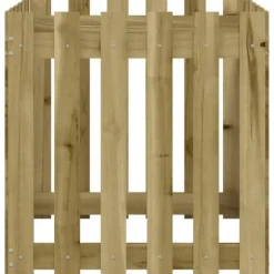 Plantekasse med stakitdesign - Imprægneret fyrretræ | Størrelse: 60x60x60 cm