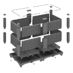 Plantekasse, Rattan-look, 23x40x40 cm