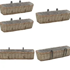 Plantekasse til balkonen 2 stk. Kurveflet med PE-foring 60 cm - Balkonplantekasse - Balkonplantekasser - Home & Living