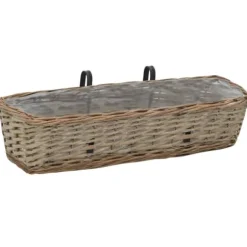 Plantekasse til balkonen 2 stk. Kurveflet med PE-foring 60 cm - Balkonplantekasse - Balkonplantekasser - Home & Living