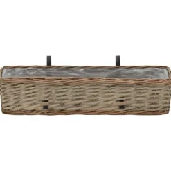 Plantekasse til balkonen 2 stk. Kurveflet med PE-foring 60 cm - Balkonplantekasse - Balkonplantekasser - Home & Living