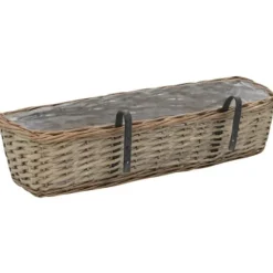Plantekasse til balkonen 2 stk. Kurveflet med PE-foring 60 cm - Balkonplantekasse - Balkonplantekasser - Home & Living