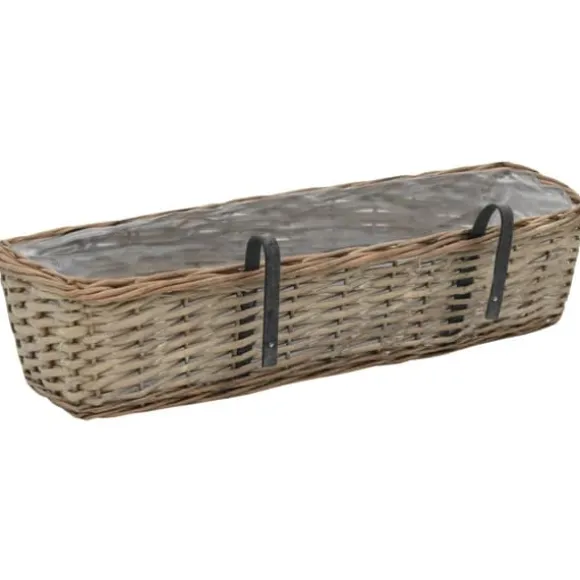 Plantekasse til balkonen 2 stk. Kurveflet med PE-foring 60 cm - Balkonplantekasse - Balkonplantekasser - Home & Living