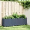 Plantekasse til klatreplanter - Slidstærk PP i rattanlook | Størrelse: 160x40x53 cm | Farve: Blågrå