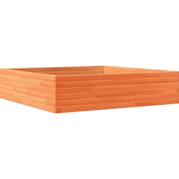 Plantekasse 100x100 cm - Massivt fyrretræ | Farve: Gyldenbrun | Størrelse: 100x100x23 cm