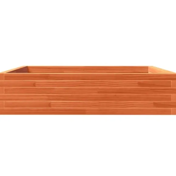 Plantekasse 100x100 cm - Massivt fyrretræ | Farve: Gyldenbrun | Størrelse: 100x100x23 cm