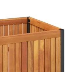 Plantekasse 110x30x27,5 cm i massivt akacietræ og stål | Farve: Natural | Størrelse: 110x30x27,5 cm