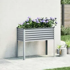 Plantekasse 100x45x90 cm i vejrbestandigt stål | Farve: Grå