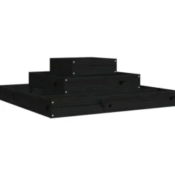 Plantekasse 80x80x27 cm massivt fyrretræ sort - Plantekasse - Plantekasser - Home & Living