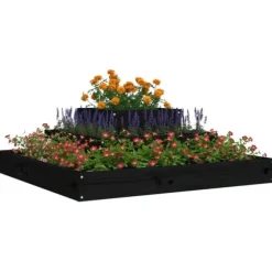 Plantekasse 80x80x27 cm massivt fyrretræ sort - Plantekasse - Plantekasser - Home & Living