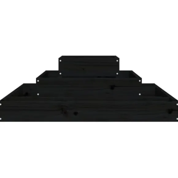 Plantekasse 80x80x27 cm massivt fyrretræ sort - Plantekasse - Plantekasser - Home & Living