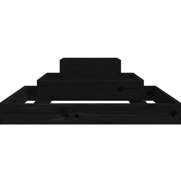 Plantekasse 80x80x27 cm massivt fyrretræ sort - Plantekasse - Plantekasser - Home & Living