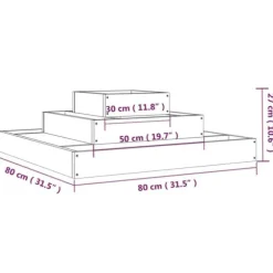Plantekasse 80x80x27 cm massivt fyrretræ sort - Plantekasse - Plantekasser - Home & Living