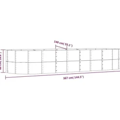 Plantekasse 367x140x68 cm pulverlakeret stål antracitgrå - Plantekasse - Plantekasser - Home & Living