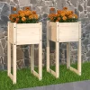 Plantekasser 2 stk. i massivt fyrretræ - Dekorative og robuste | Størrelse: 40x40x81 cm