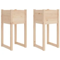 Plantekasser 2 stk. i massivt fyrretræ - Dekorative og robuste | Størrelse: 40x40x81 cm