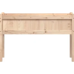 Plantekasser 2 stk. i massivt fyrretræ med ben - Dekorative til haven | Farve: Naturlig træ | Størrelse: 100x40x80 cm