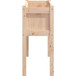 Plantekasser 2 stk. i massivt fyrretræ med ben - Dekorative til haven | Farve: Naturlig træ | Størrelse: 100x40x80 cm