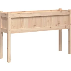 Plantekasser 2 stk. i massivt fyrretræ med ben - Dekorative til haven | Farve: Naturlig træ | Størrelse: 100x40x80 cm