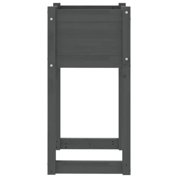 Plantekasser 2 stk. til haven | Massivt fyrretræ | Størrelse: 40x40x81 cm | Farve: Grå