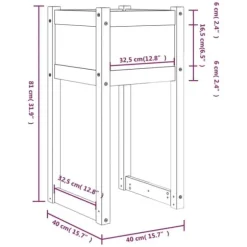 Plantekasser 2 stk. til haven | Massivt fyrretræ | Størrelse: 40x40x81 cm | Farve: Grå