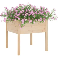 Plantekasser 2 stk. 70x70x70 cm - Massivt fyrretræ | Farve: Natur | Størrelse: 70x70x70 cm