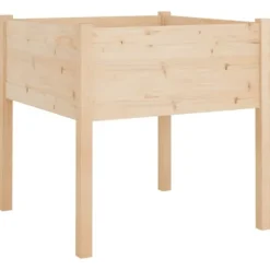 Plantekasser 2 stk. 70x70x70 cm - Massivt fyrretræ | Farve: Natur | Størrelse: 70x70x70 cm