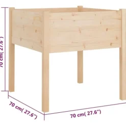 Plantekasser 2 stk. 70x70x70 cm - Massivt fyrretræ | Farve: Natur | Størrelse: 70x70x70 cm