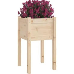 Plantekasser i massivt fyrretræ - 2 stk. | Størrelse: 40x40x70 cm