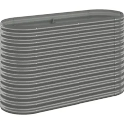 Plantekrukke i galvaniseret stål - Højbed til haven | Størrelse: 114x40x68 cm | Farve: Grå