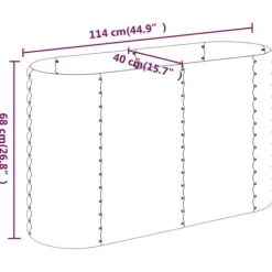Plantekrukke i galvaniseret stål - Højbed til haven | Størrelse: 114x40x68 cm | Farve: Grå