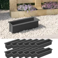 Plantekrukker - Living blomsterkasser til Euro-paller 12 stk. 36x13,5x9,5 cm PP grå