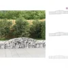 Plantekrukker - Living buede gabionkurve 3 stk. 400x50x40/60 cm galvaniseret jern